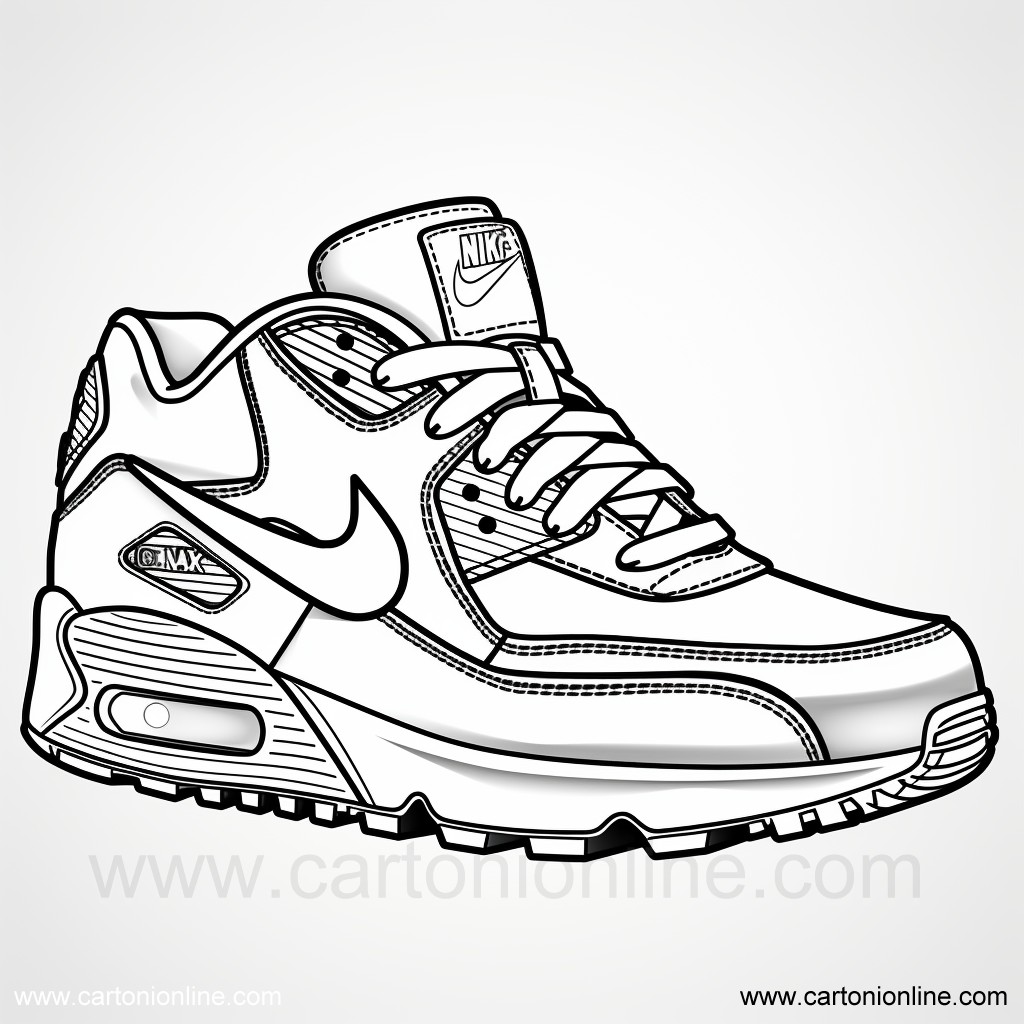 Jordan nike shoes coloring page