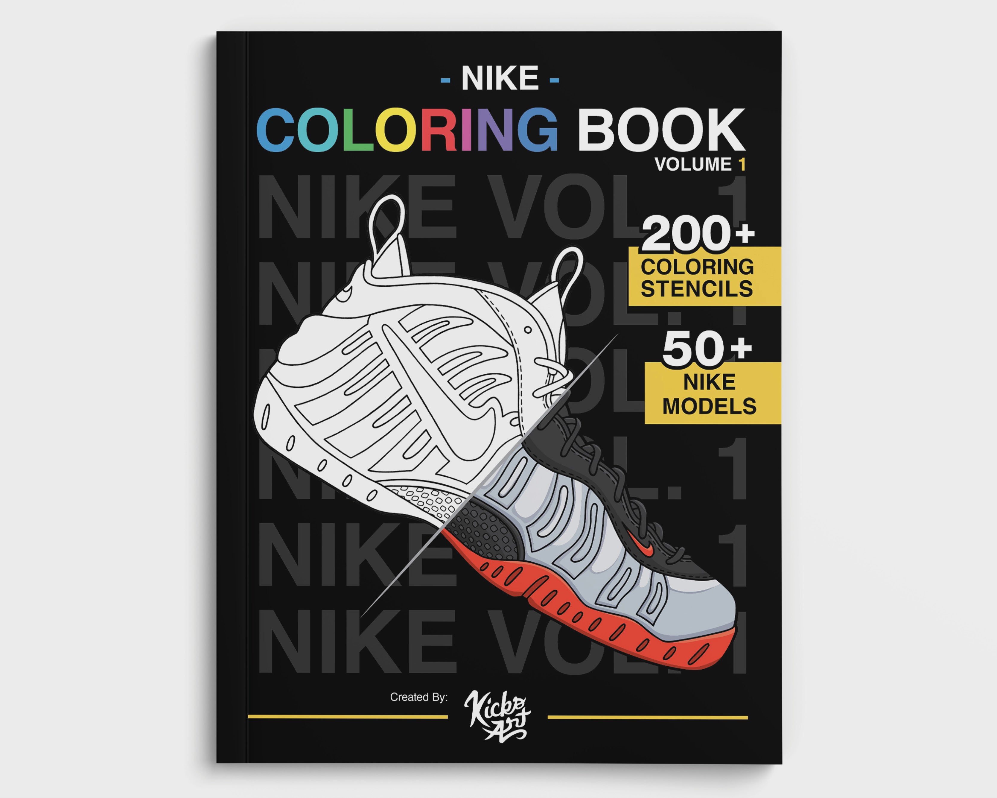 Nike coloring book vol â created by kicksart â kicksart shop