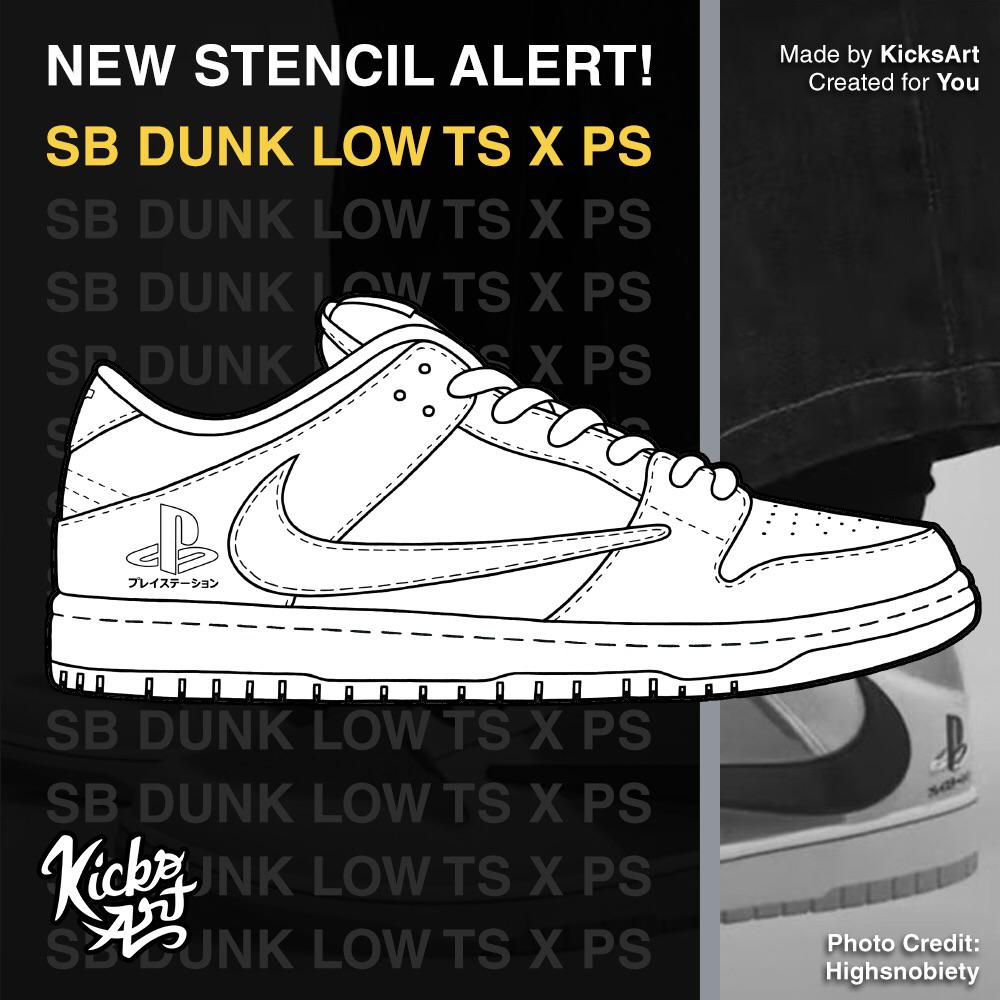Nike sb dunk low travis scott x playstation sneaker coloring page ðð rcustomsneakers