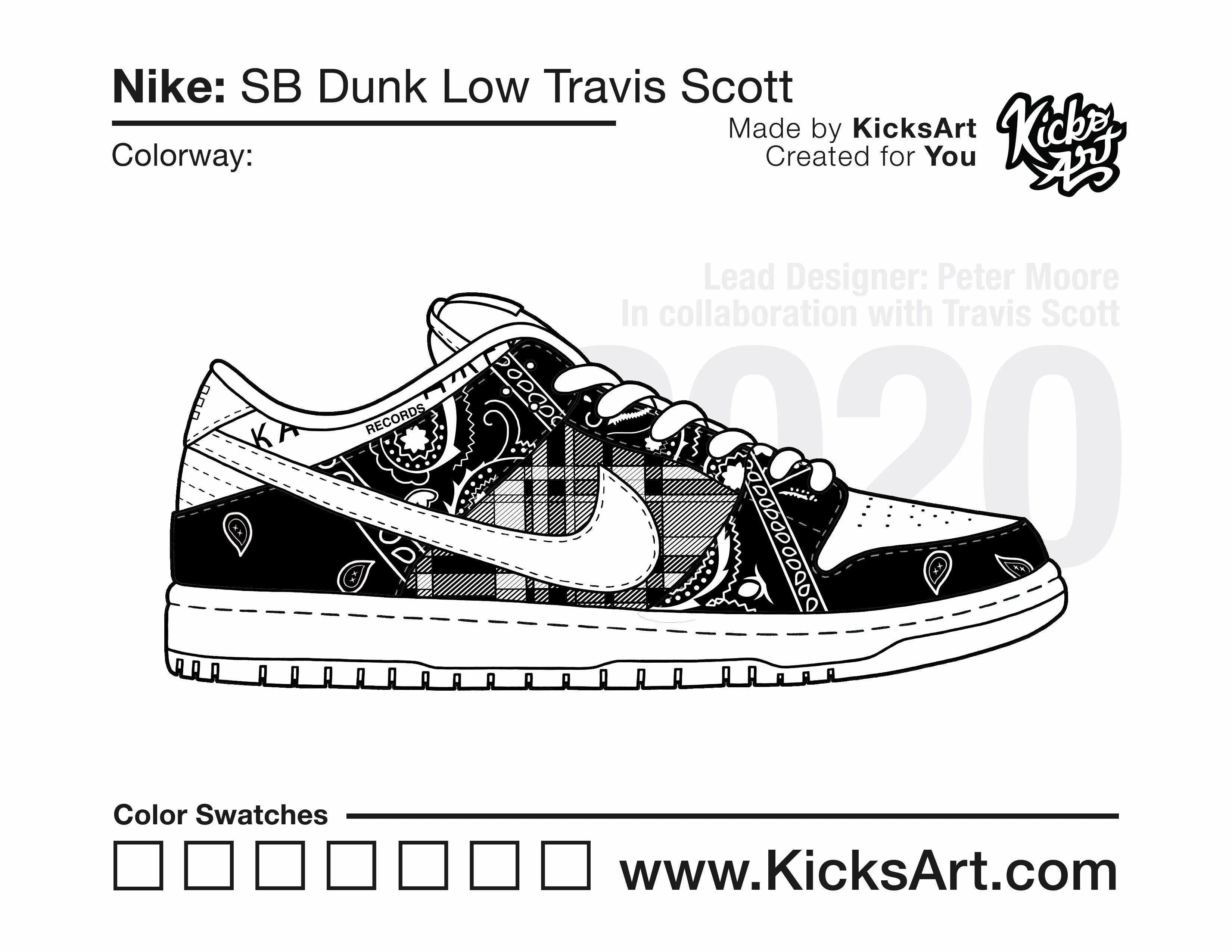 Nike sb dunk low sneaker coloring pages