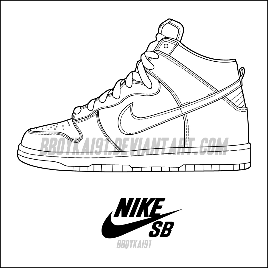 Nike dunk high sb template by bboykai on