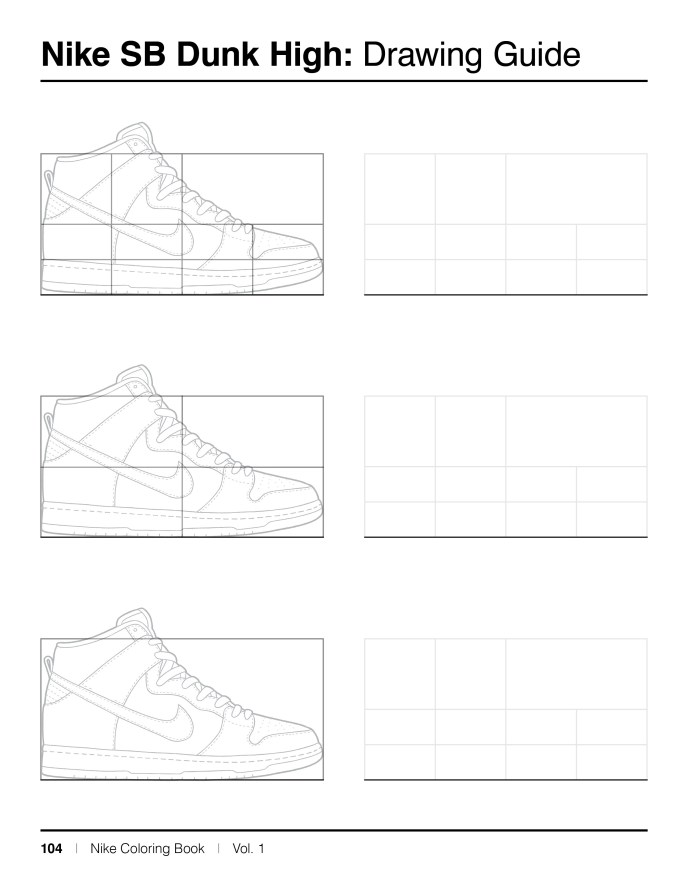 Nike sb dunk high sneaker coloring pages