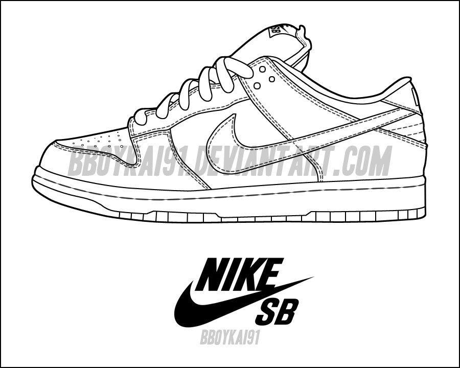 Nike dunk low sb template by bboykai on