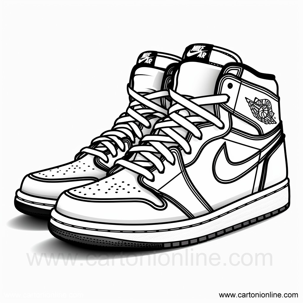 Jordan nike shoes coloring page