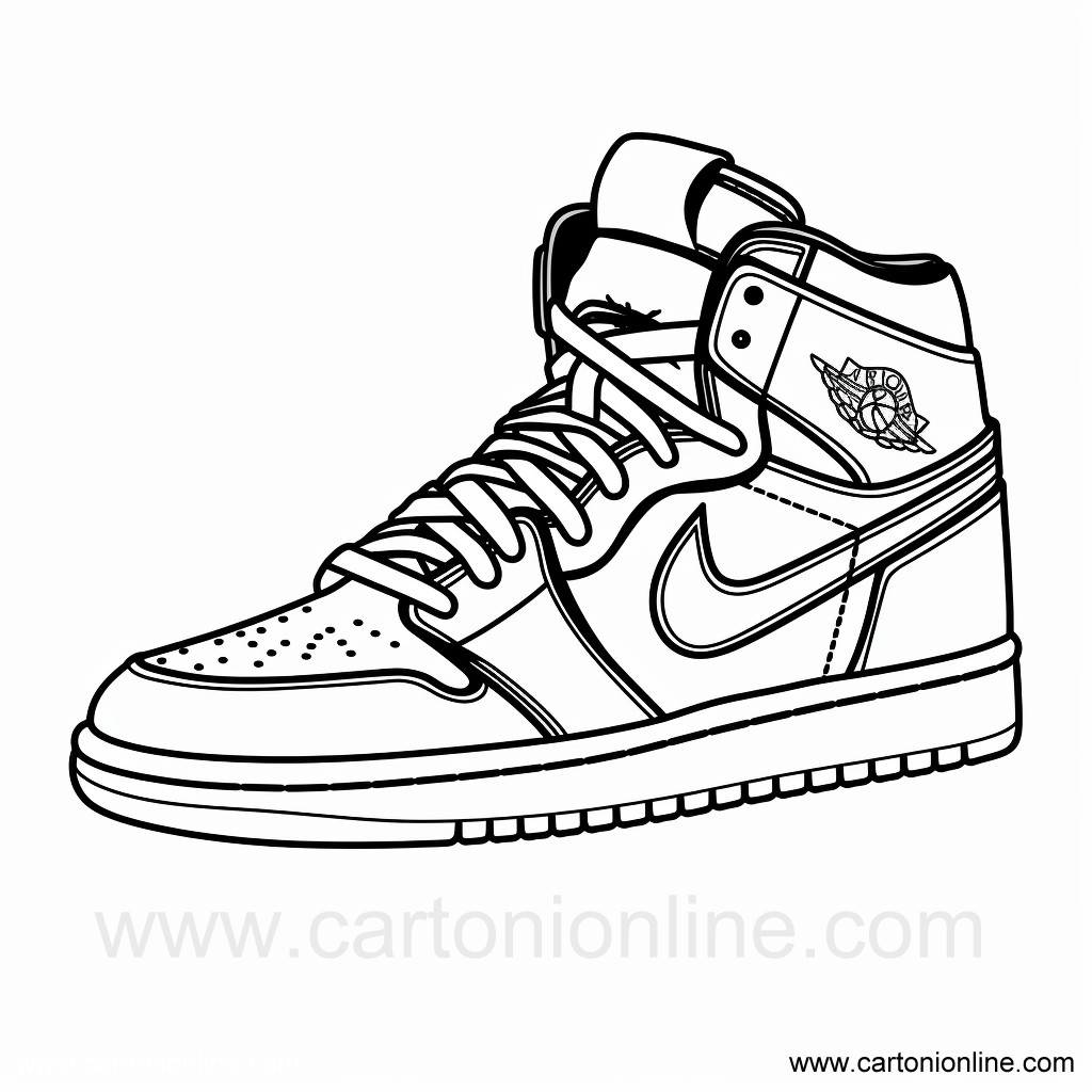 Jordan nike shoes coloring page