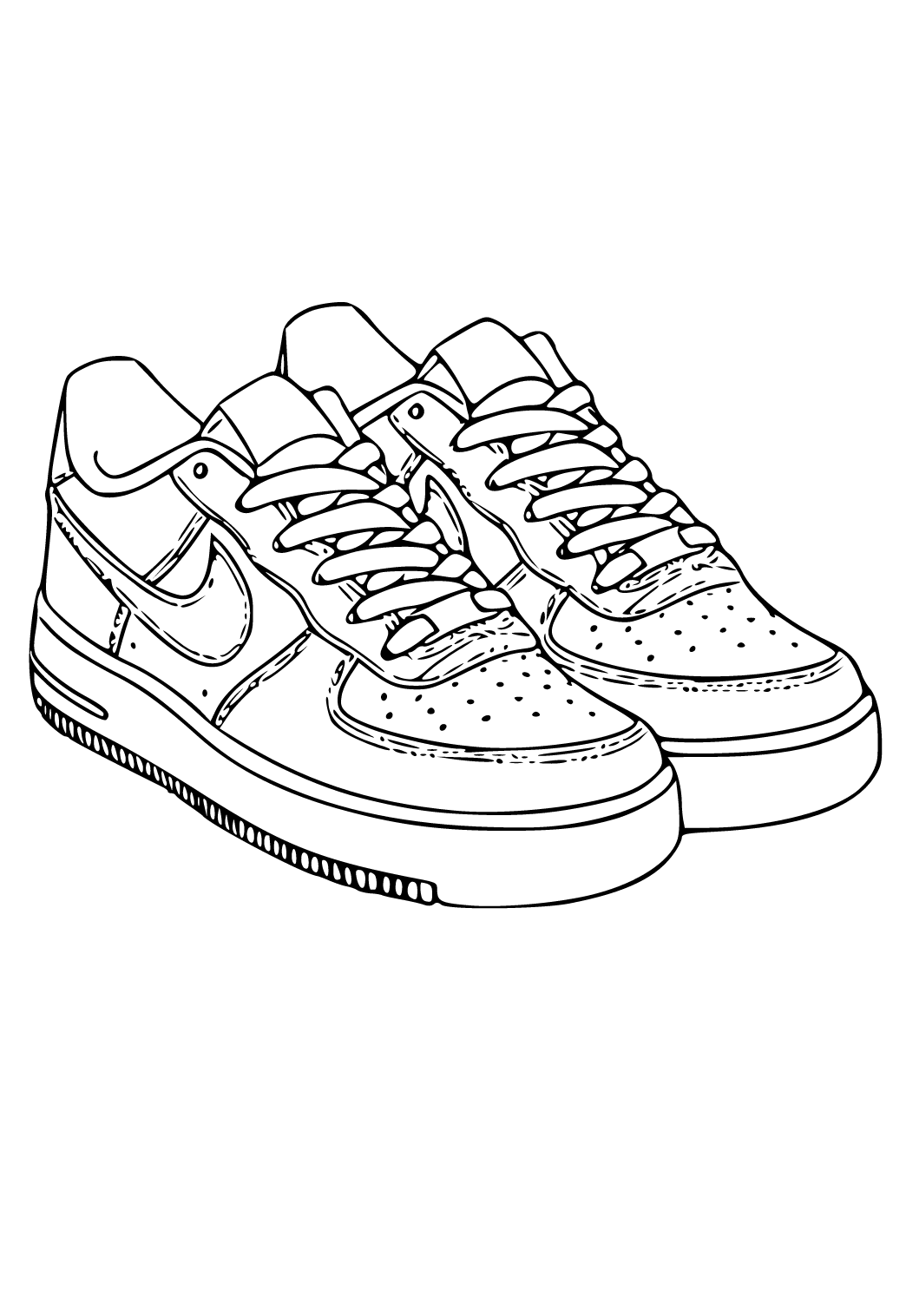 Free printable nike pair coloring page for adults and kids
