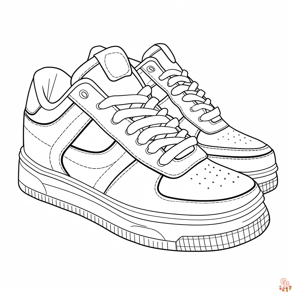 Printable sneaker coloring pages free for kids and adults