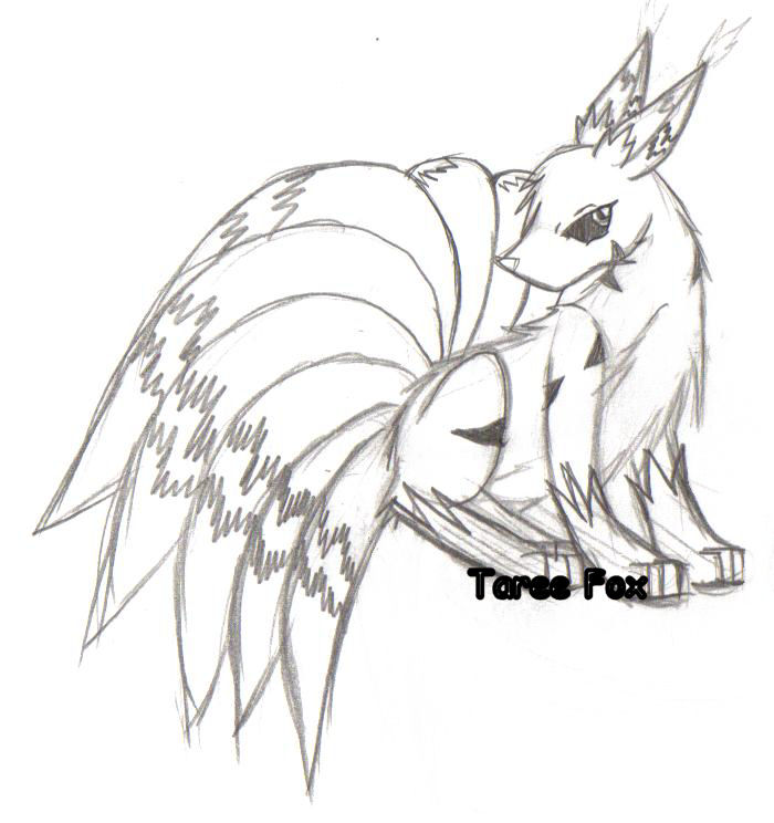 Chibi female ninetailed fox by taree