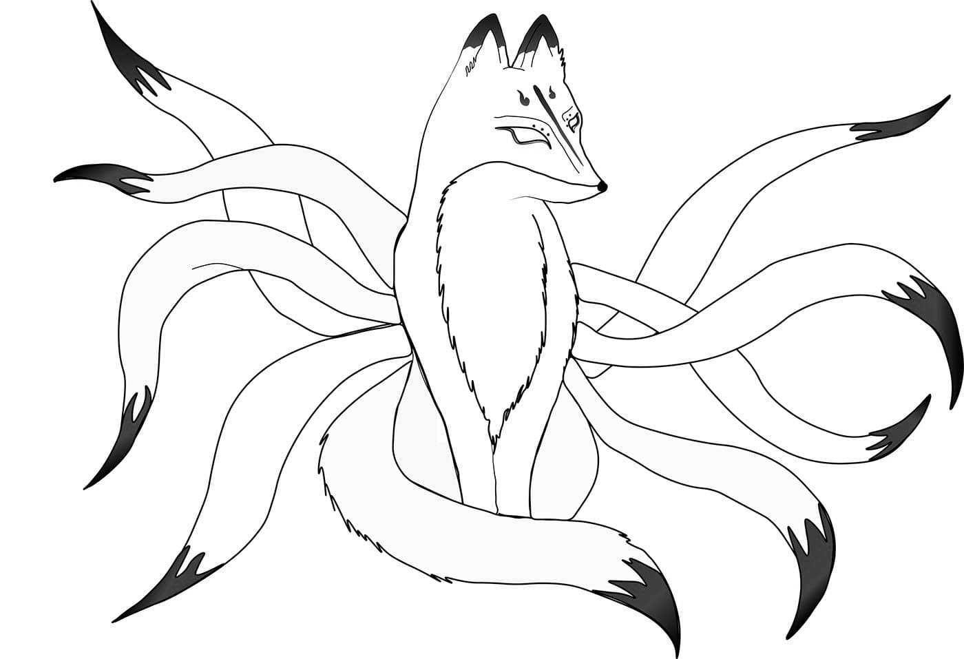 Kitsune coloring pages