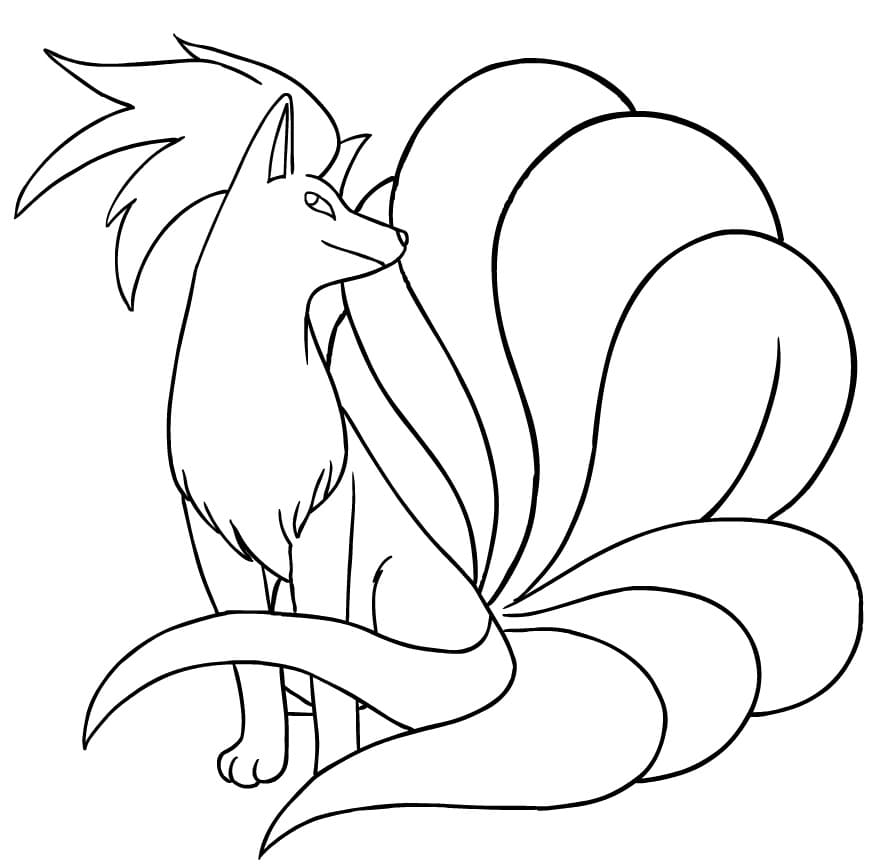Cool ninetales coloring page