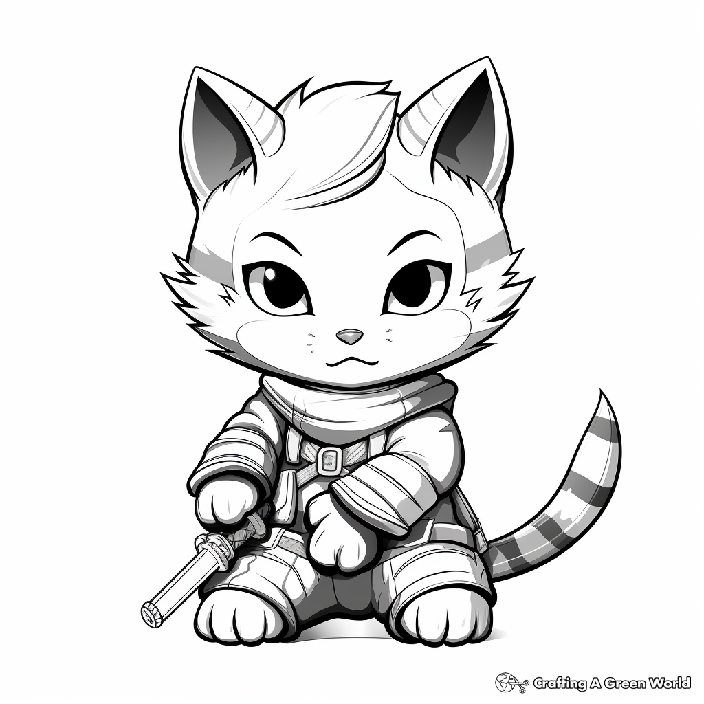Cat ninja coloring pages