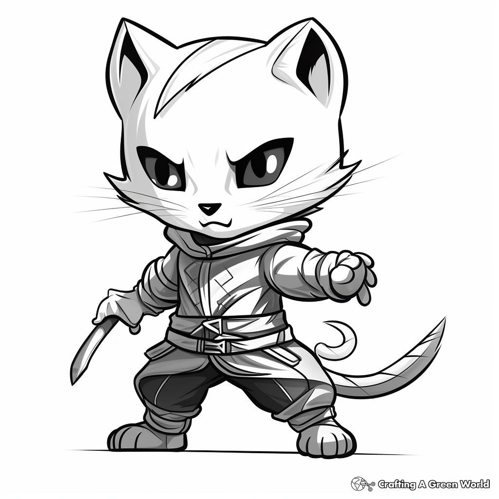 Cat ninja coloring pages
