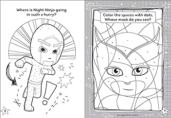 Pj masks mighty masks coloring activity with crayons editors of studio fun international books