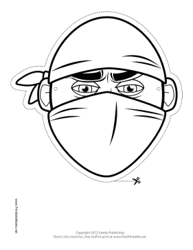 Printable bandana ninja mask to color mask