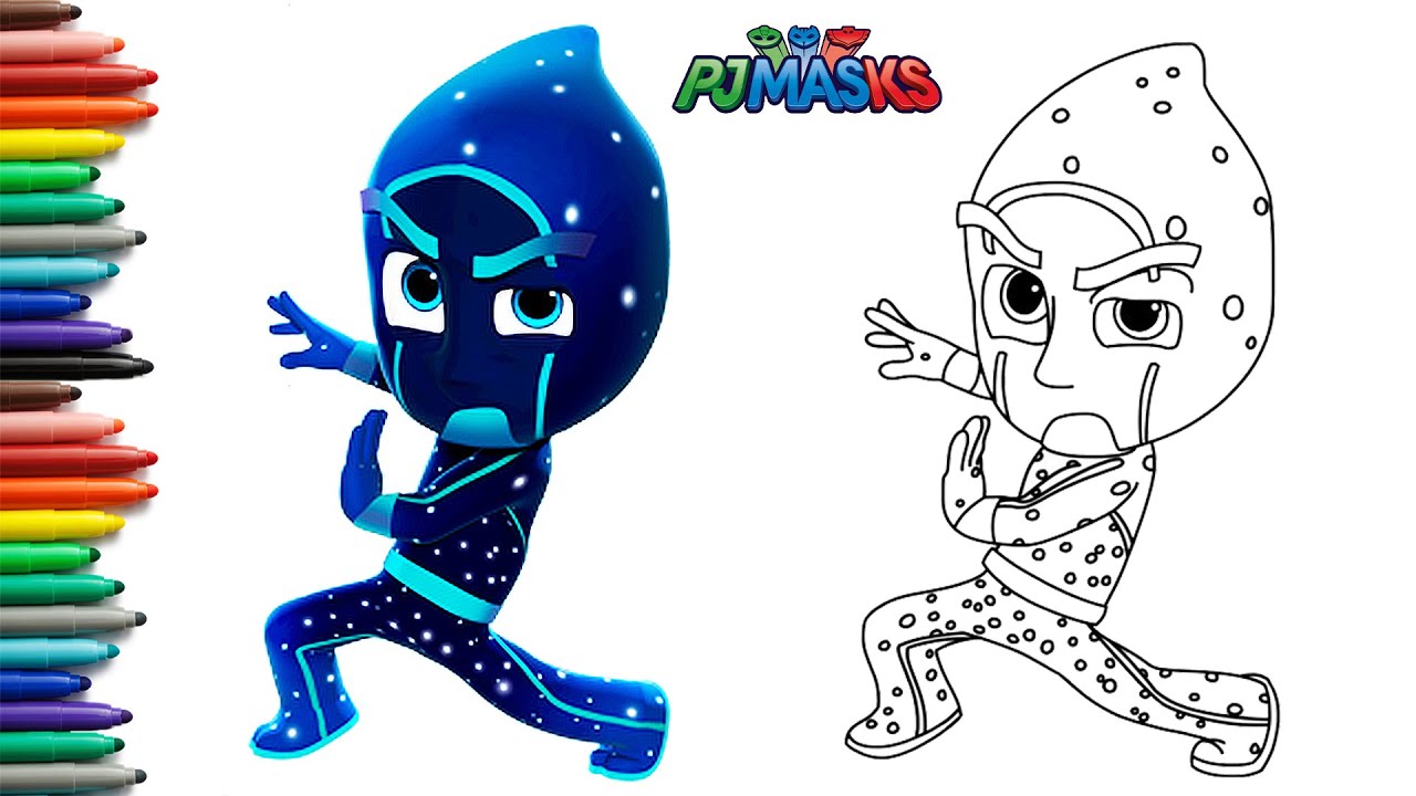 Pj masks night ninja easy color pj mask drawing