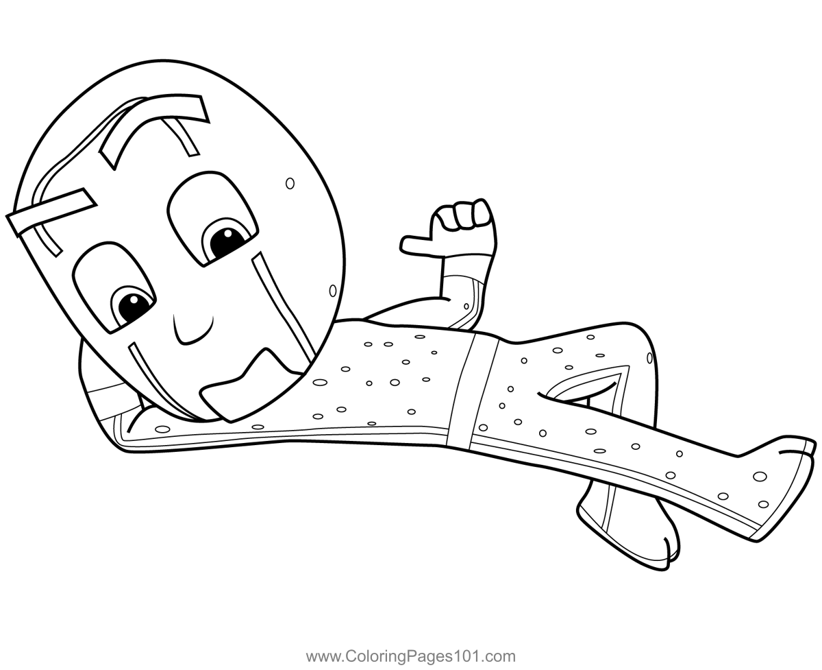 Night ninja flying pj masks coloring page for kids