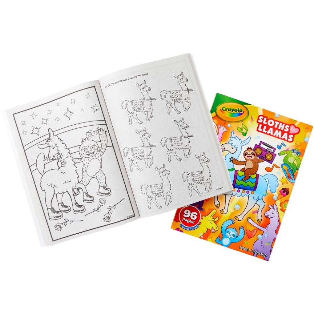 Sloths llamas crayola coloring book