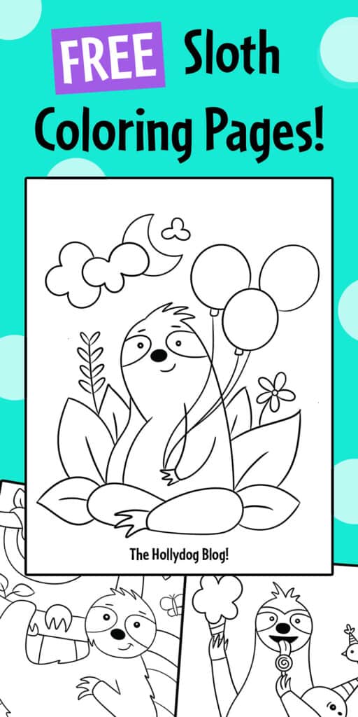 Free printable sloth coloring pages â the hollydog blog