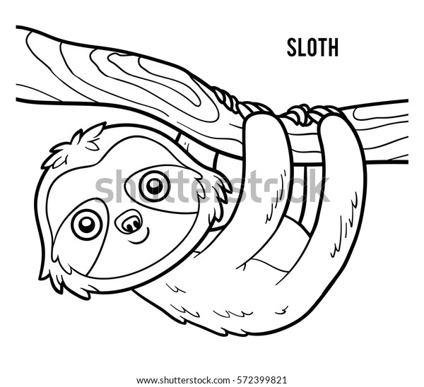 Coloring book children sloth stock vector royalty free