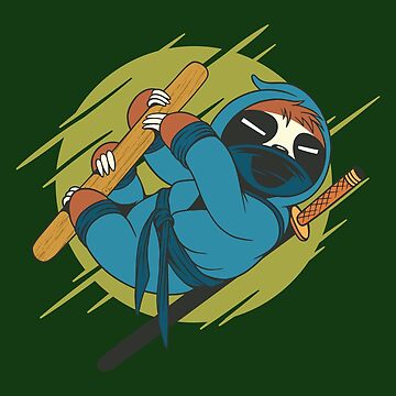 Ninja sloth greeting card by dersenat
