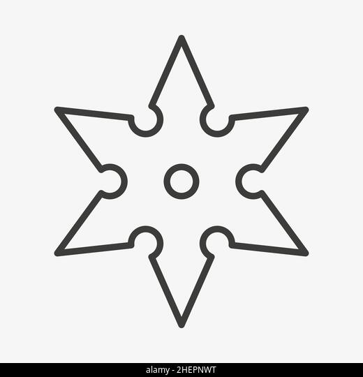 Ninja shuriken throwing star outline vector icon stock vector image art