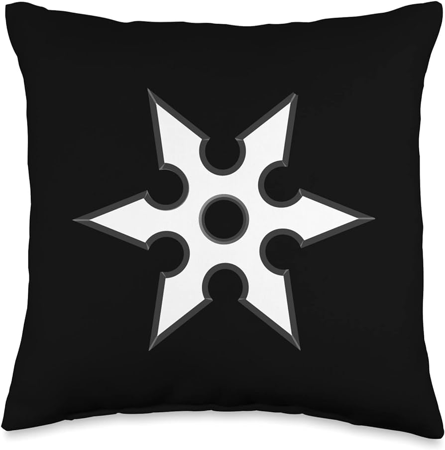 Ninja japan ninja star shuriken shinobi japanese throw pillow x multicolor home kitchen