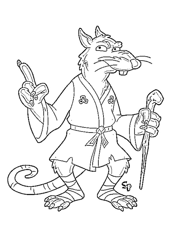 Splinter ninja turtles coloring page