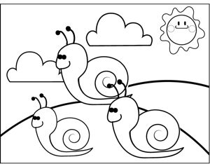 Adorable snails colorg page