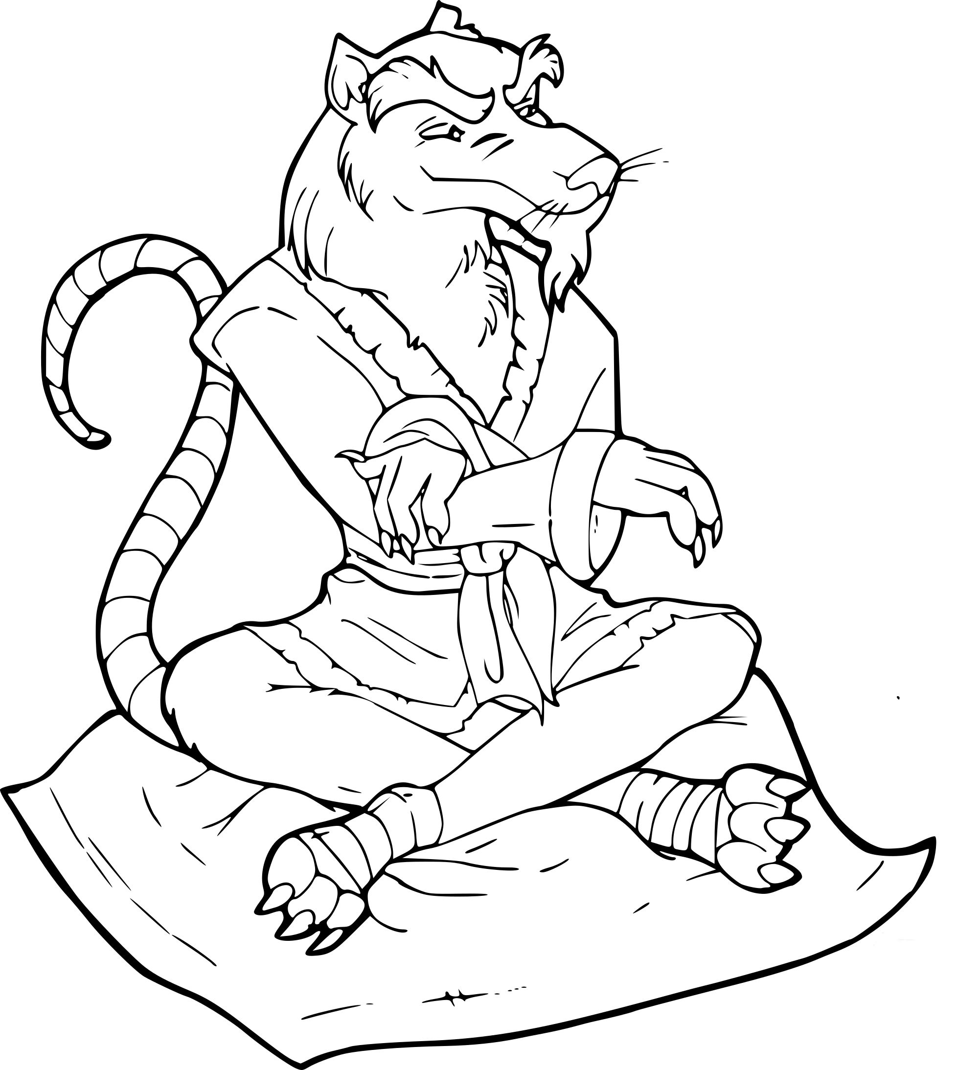 Splinter ninja turtle coloring page