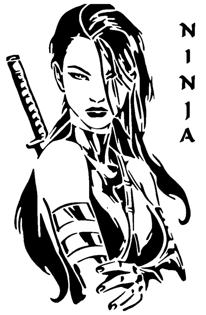 Ninja girl stencil d models download creality cloud