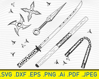 Ninja sword svg samurai sword png ninja swords crossed vector ninja logo clipart katana svg ninja sword cricut silhouette cut file