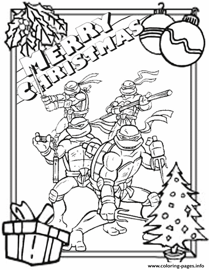 Ninja turtles border christmas coloring page printable ninja turtle coloring pages turtle coloring pages christmas coloring pages