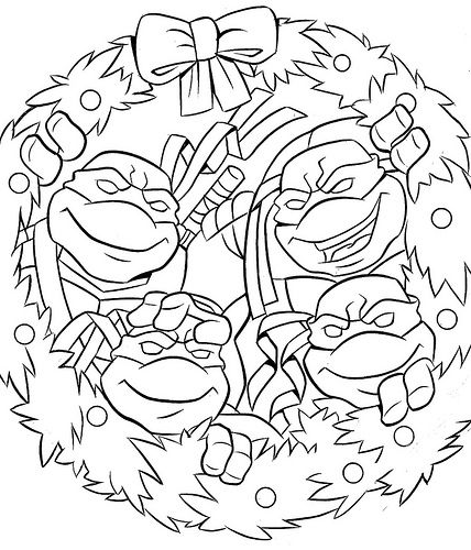 Tmnt christmas turtle coloring pages ninja turtle coloring pages cartoon coloring pages