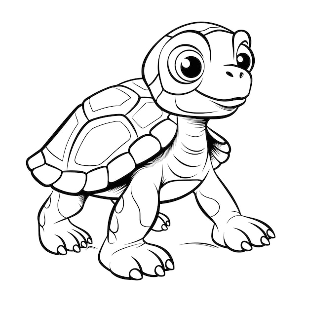 Premium vector turtle coloring pages for kid