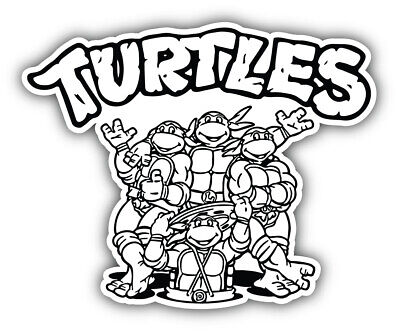 Teenage mutant ninja rtoon logo silhouette sticker bumper del