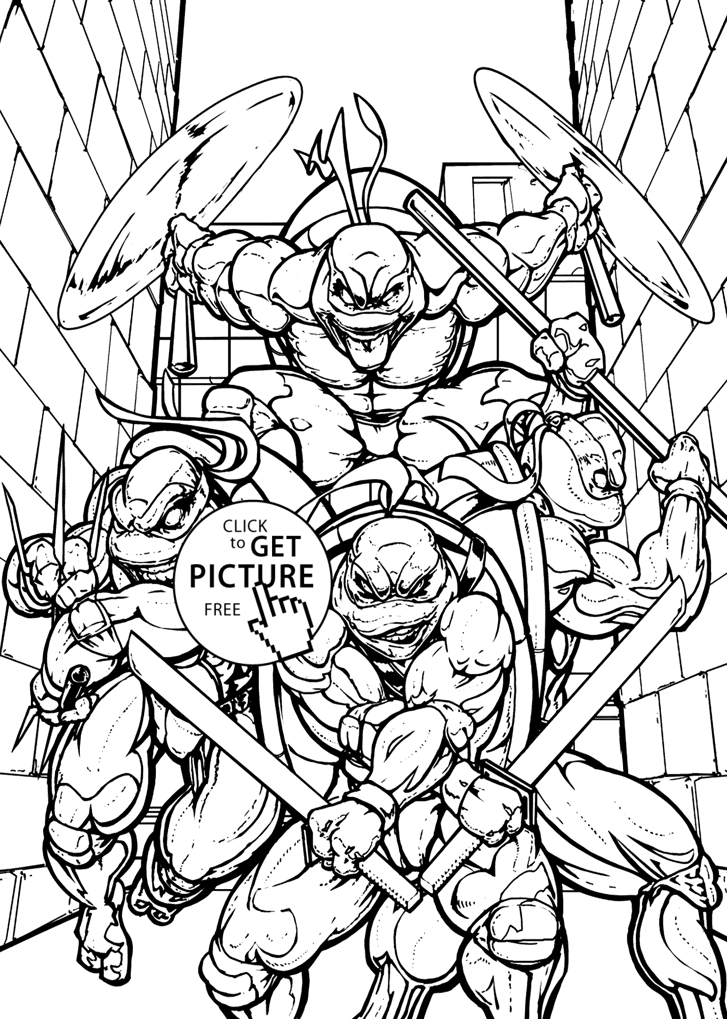Teenage mutant ninja turtles black and white