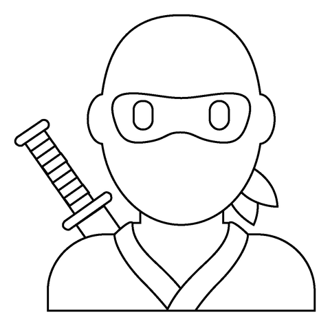 Ninja emoji coloring page free printable coloring pages