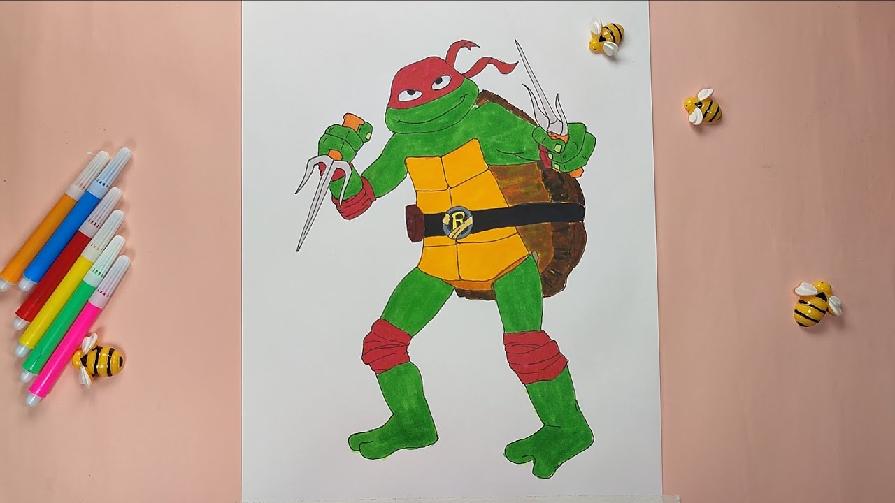 Drawing and coloring raphael the strongest teenage utant ninja turtles