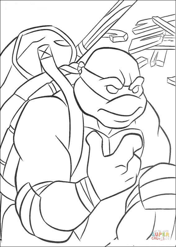 Donatello is thinking coloring page free printable coloring pages