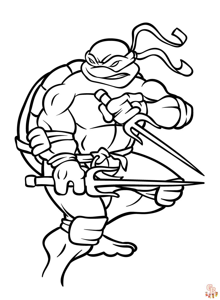 These ninja turtles coloring pages for kids
