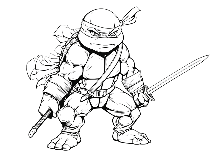 Raphael from teenage mutant ninja turtles coloring page