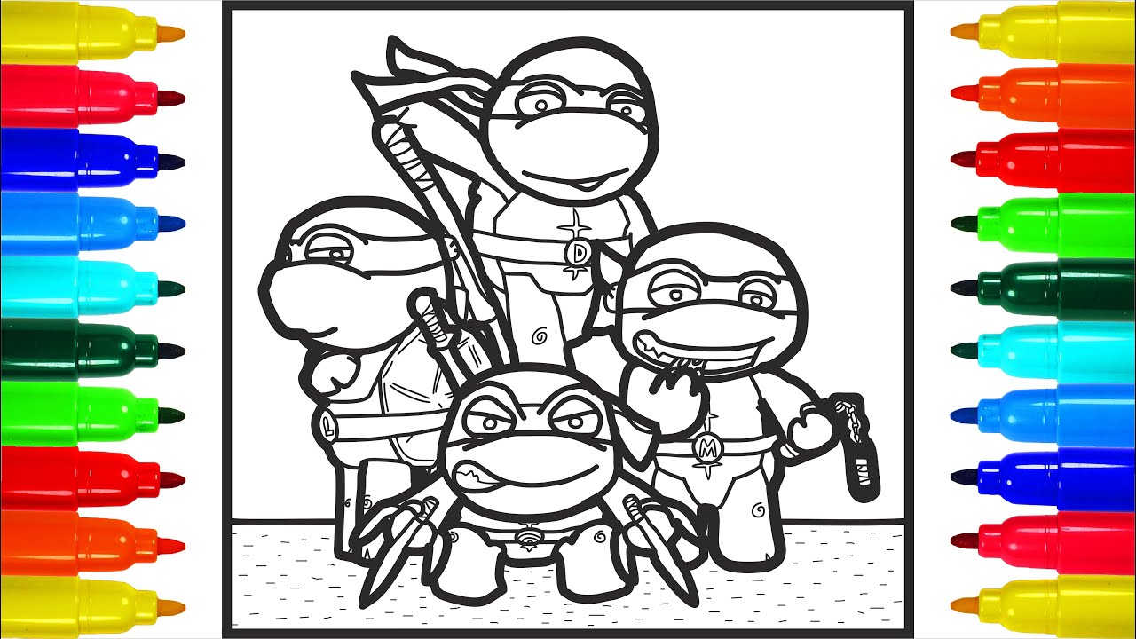 Ninja turtles kids coloring pages