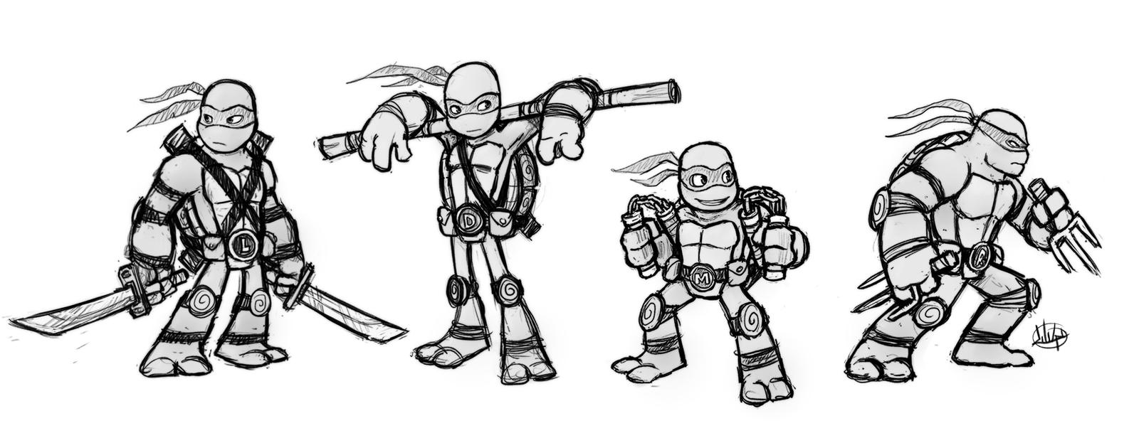 Ninja turtles sketch by luigil on