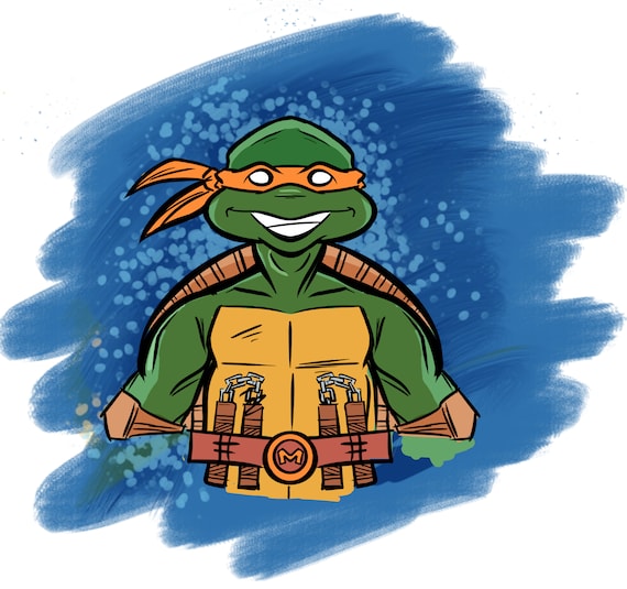 Teenage mutant ninja turtles michelangelo color splash