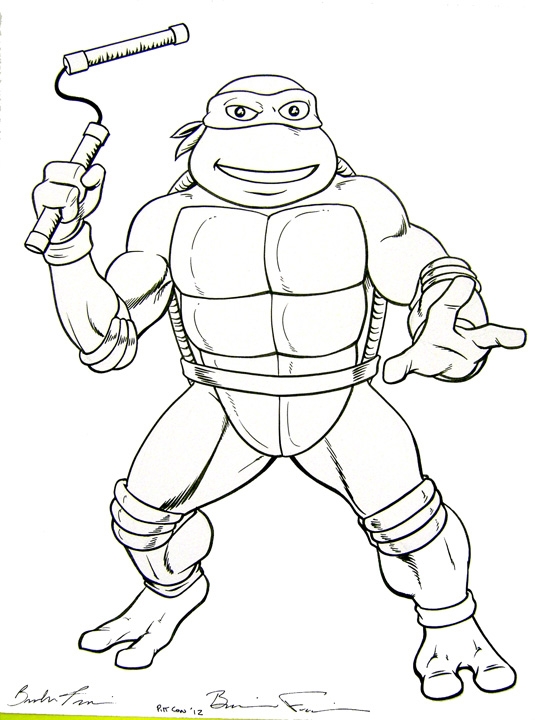 Michelangelo from the teenage mutant ninja turtles in brendon and brian fraims pittsburgh icon sketches ic art gallery room