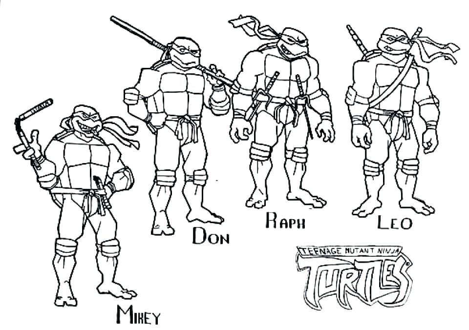 Printable ninja turtle coloring pages