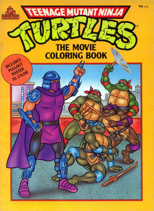 Teenage mutant ninja turtles classic the movie coloring books at retro reprints