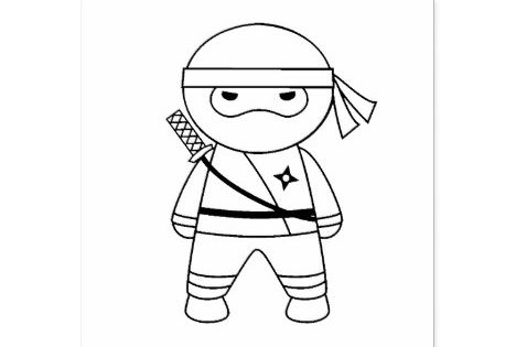 Little ninja warrior color me rubber stamp zazzle ninja warrior warrior drawing coloring canvas
