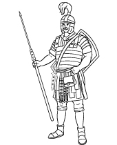 Ninja with a sword coloring page