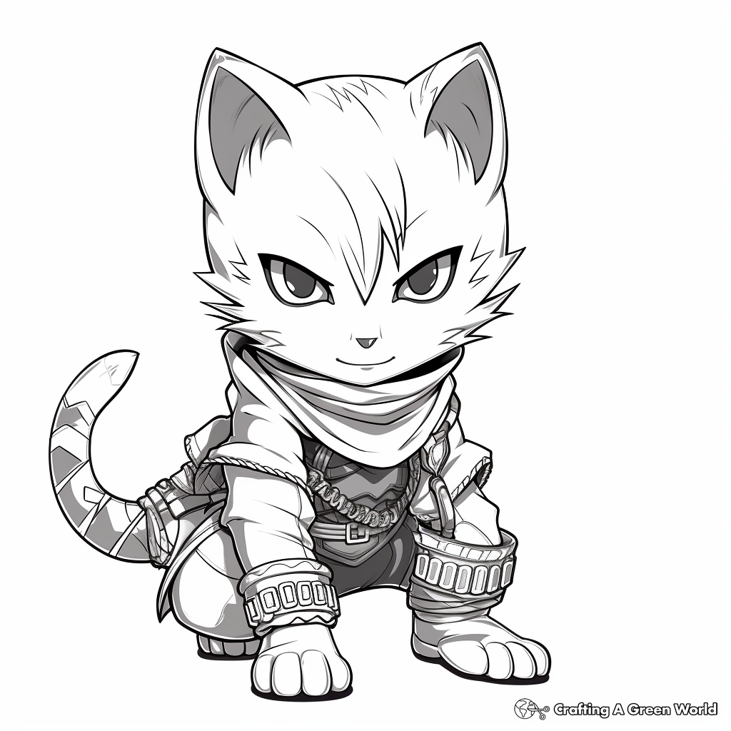Cat ninja coloring pages